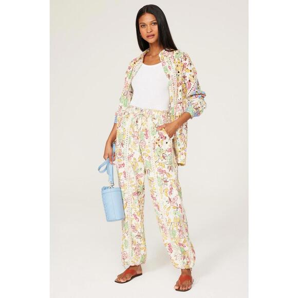 Hemant & Nandita Multicolored Floral Cargo Pants Size M with Loose Stitch,All Products : American Fashion Style Bags On Sale